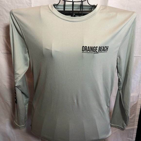 Duo Tec SMALL Mens Orange Beach Alabama Long Sleeve Gray Shirt #KD - Picture 1 of 4